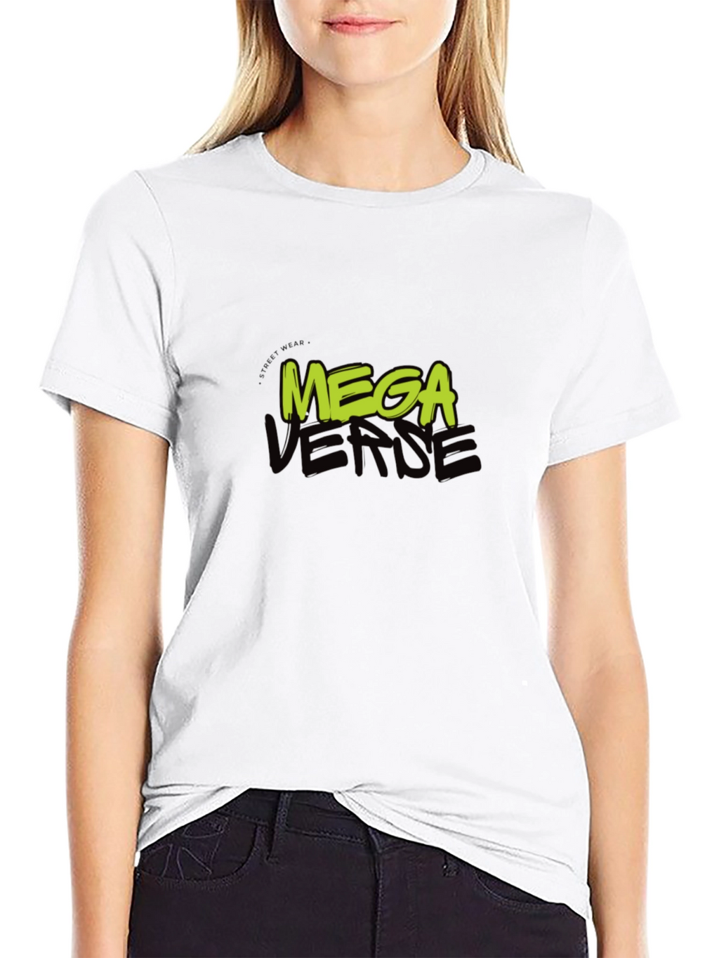 Mega Verse Graphic Tee - Black Cotton Casual Wear