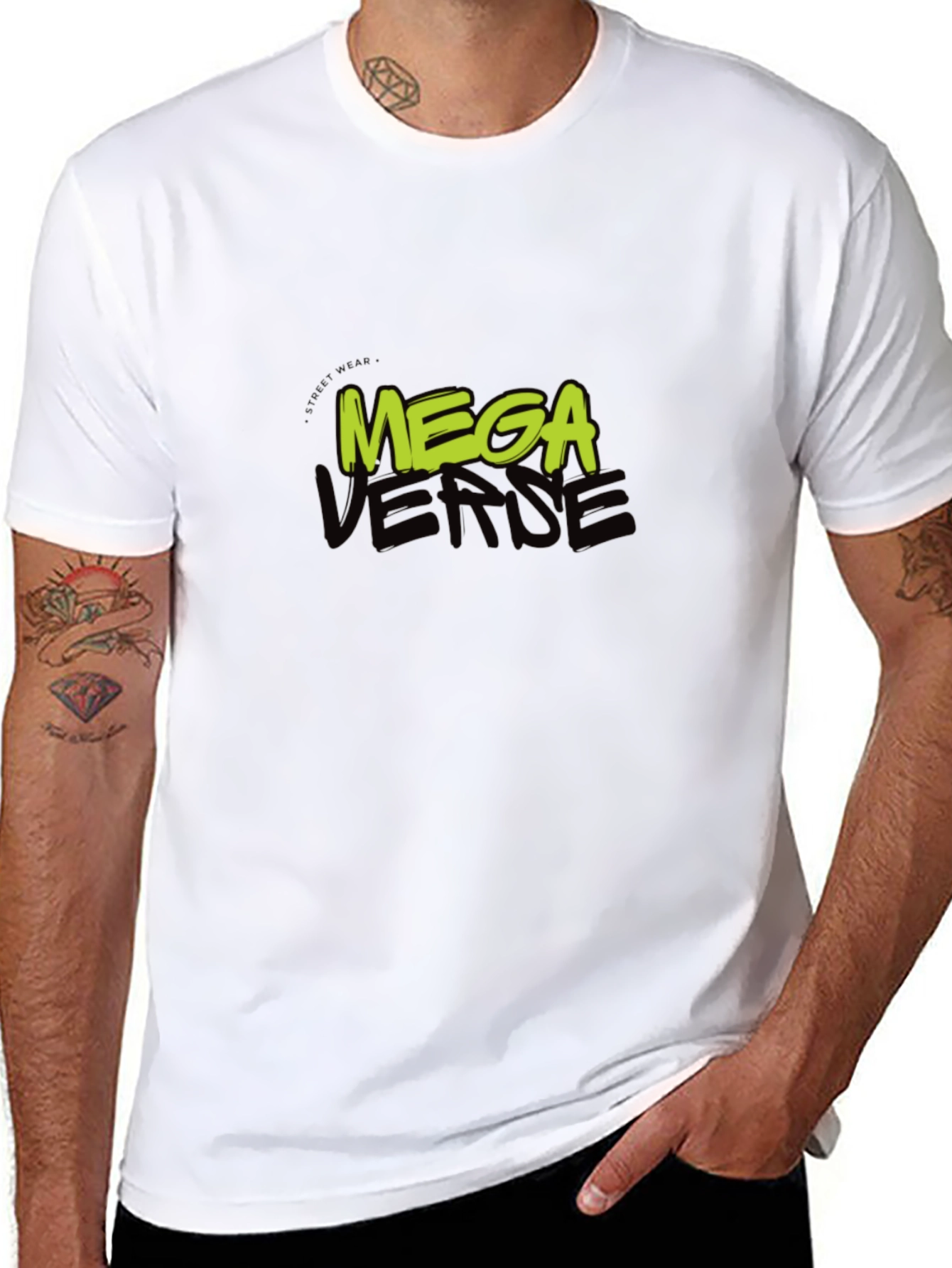 Mega Verse Graphic Tee - Black Cotton Casual Wear