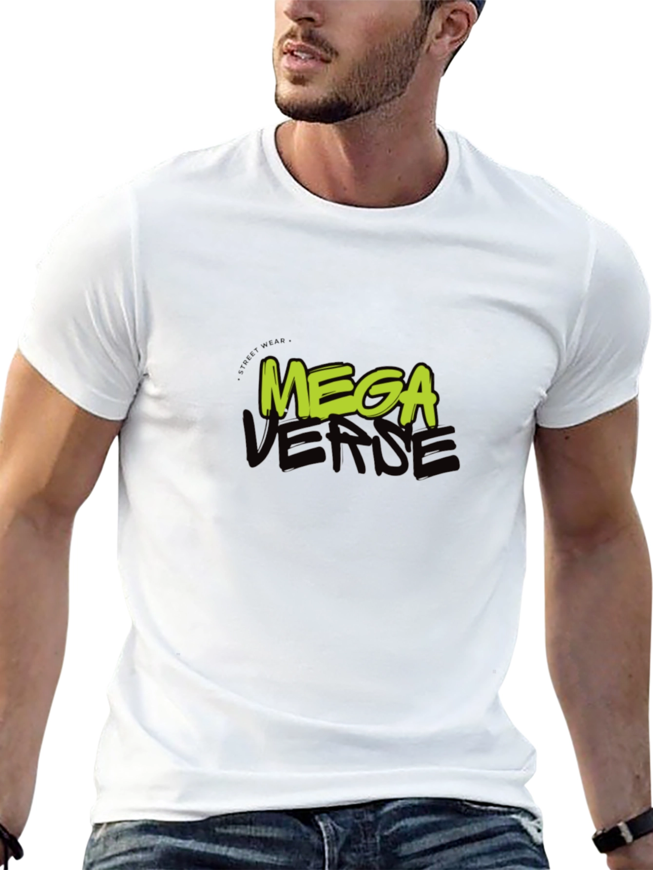 Mega Verse Graphic Tee - Black Cotton Casual Wear