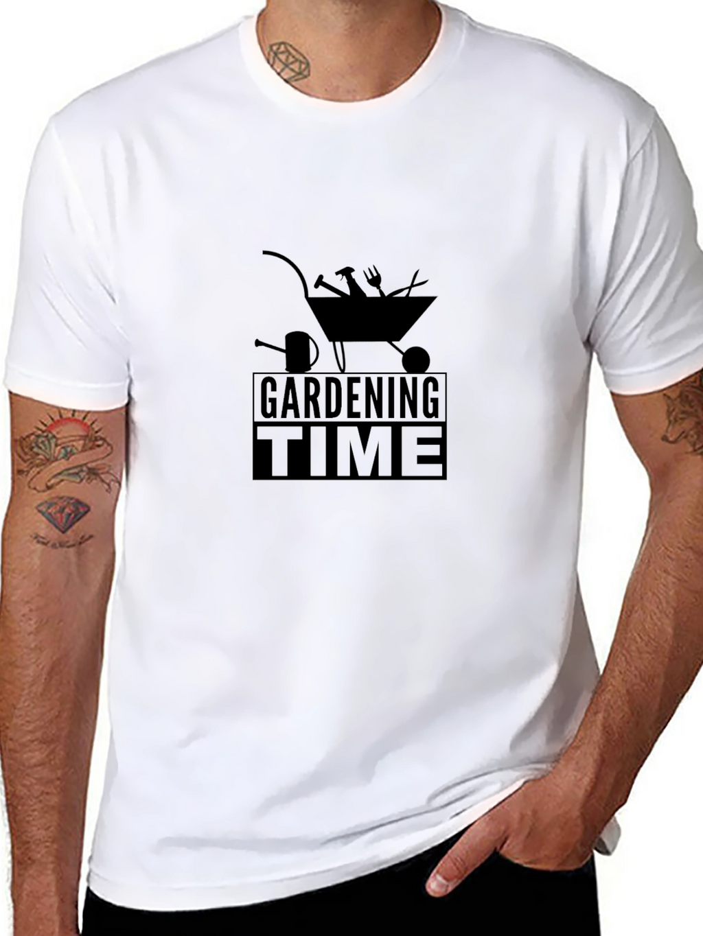 Gardening Time Black T-Shirt