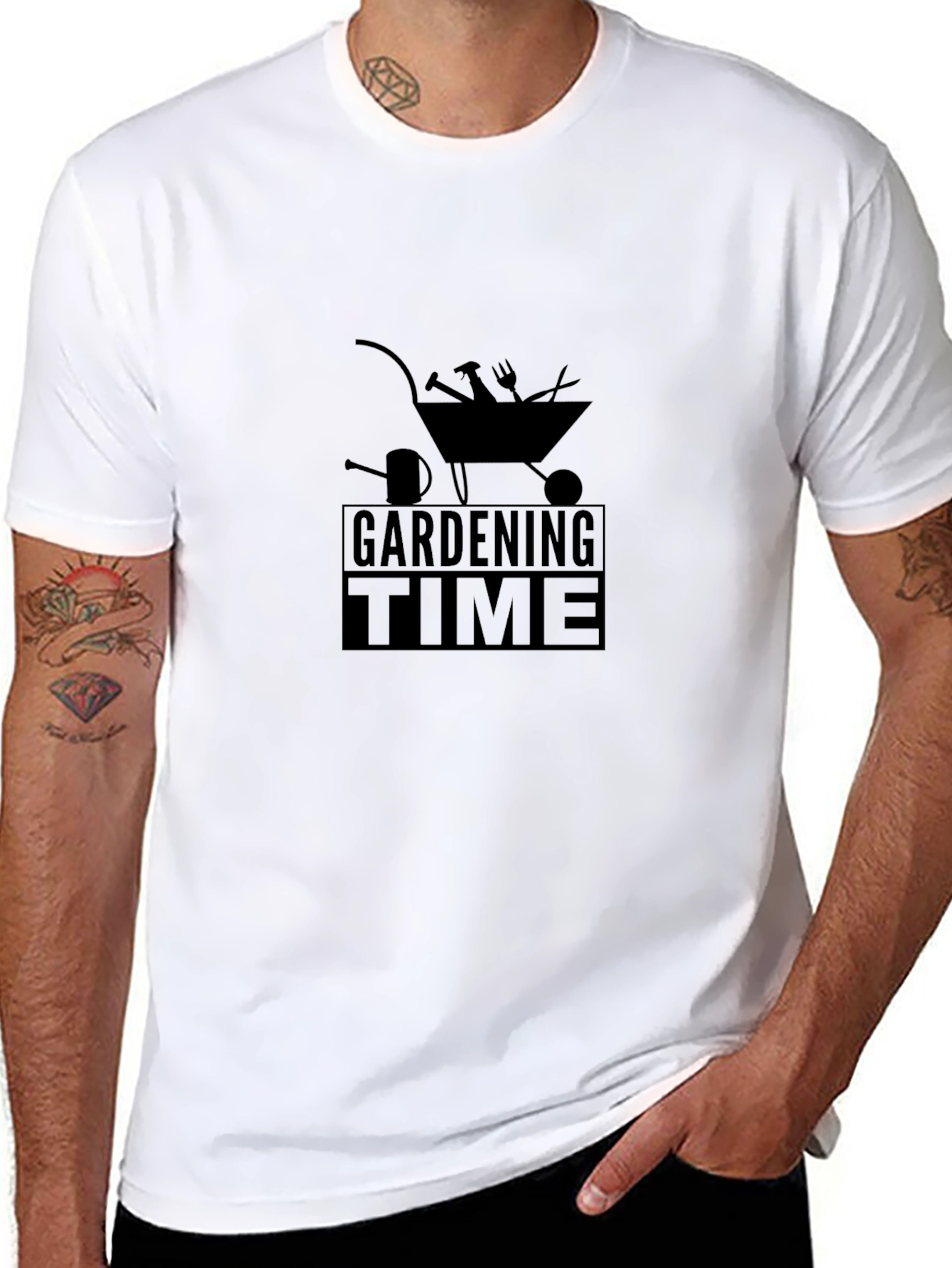 Gardening Time Black T-Shirt