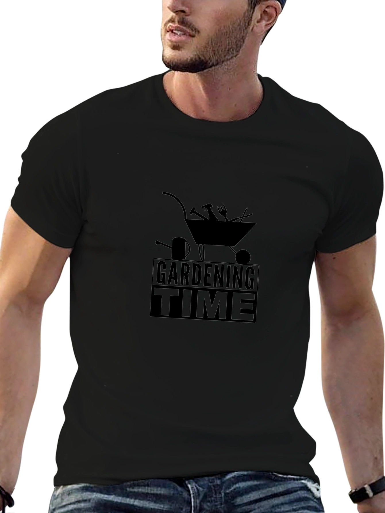 Gardening Time Black T-Shirt