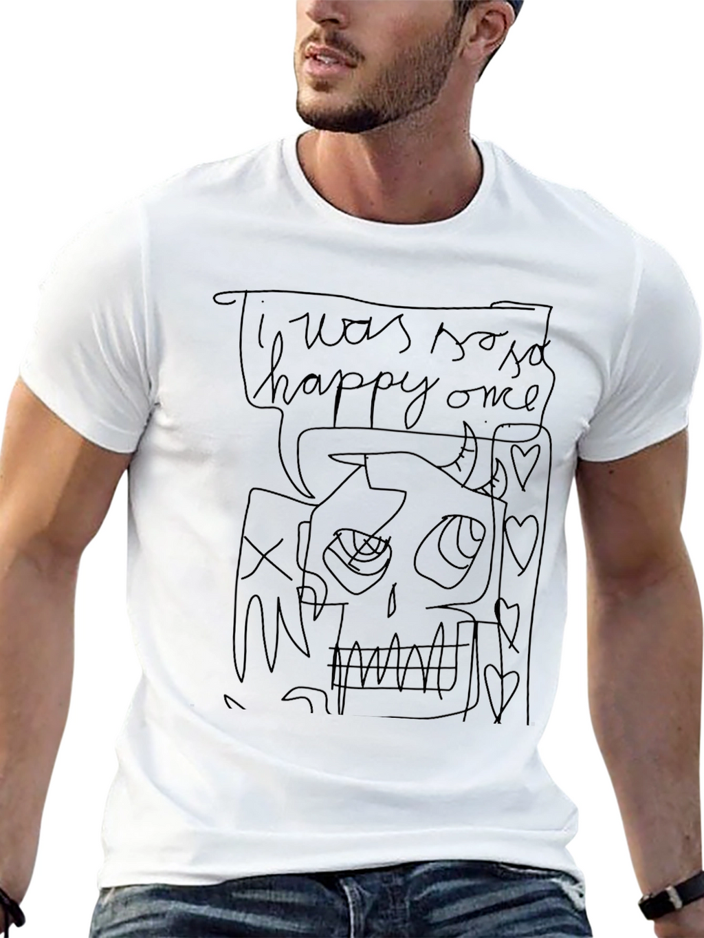 I was so happy once Graphic Tee - Black