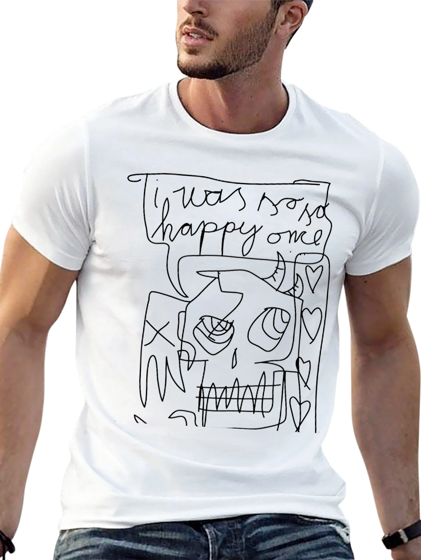 I was so happy once Graphic Tee - Black