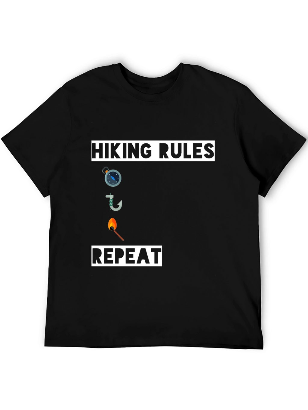 Hiking Rules T-Shirt - Compass Hook Match Repeat!