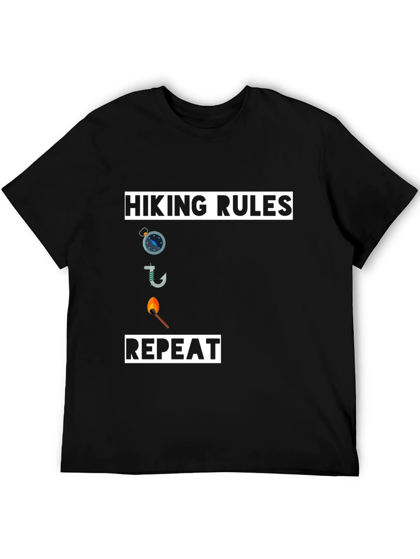 Hiking Rules T-Shirt - Compass Hook Match Repeat!