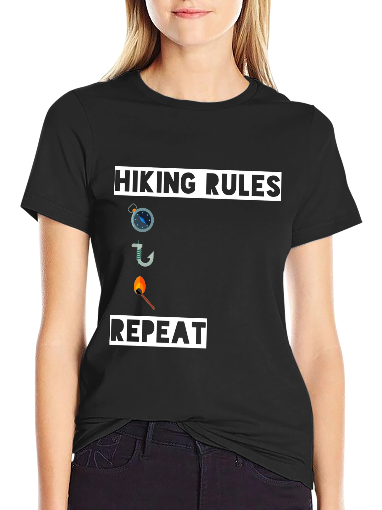 Hiking Rules T-Shirt - Compass Hook Match Repeat!