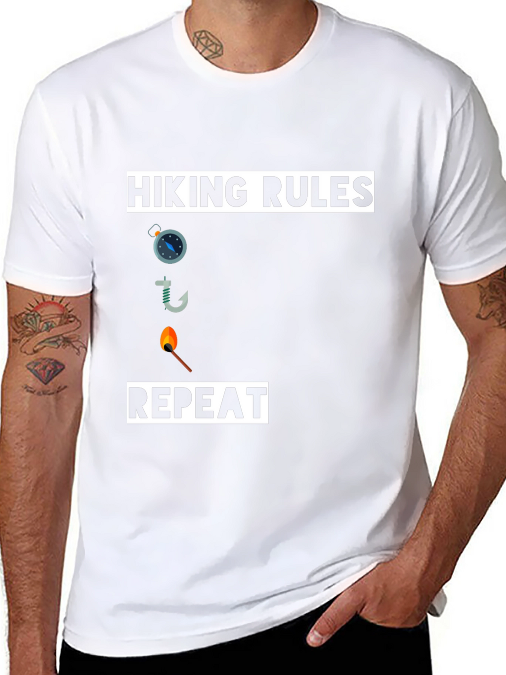 Hiking Rules T-Shirt - Compass Hook Match Repeat!