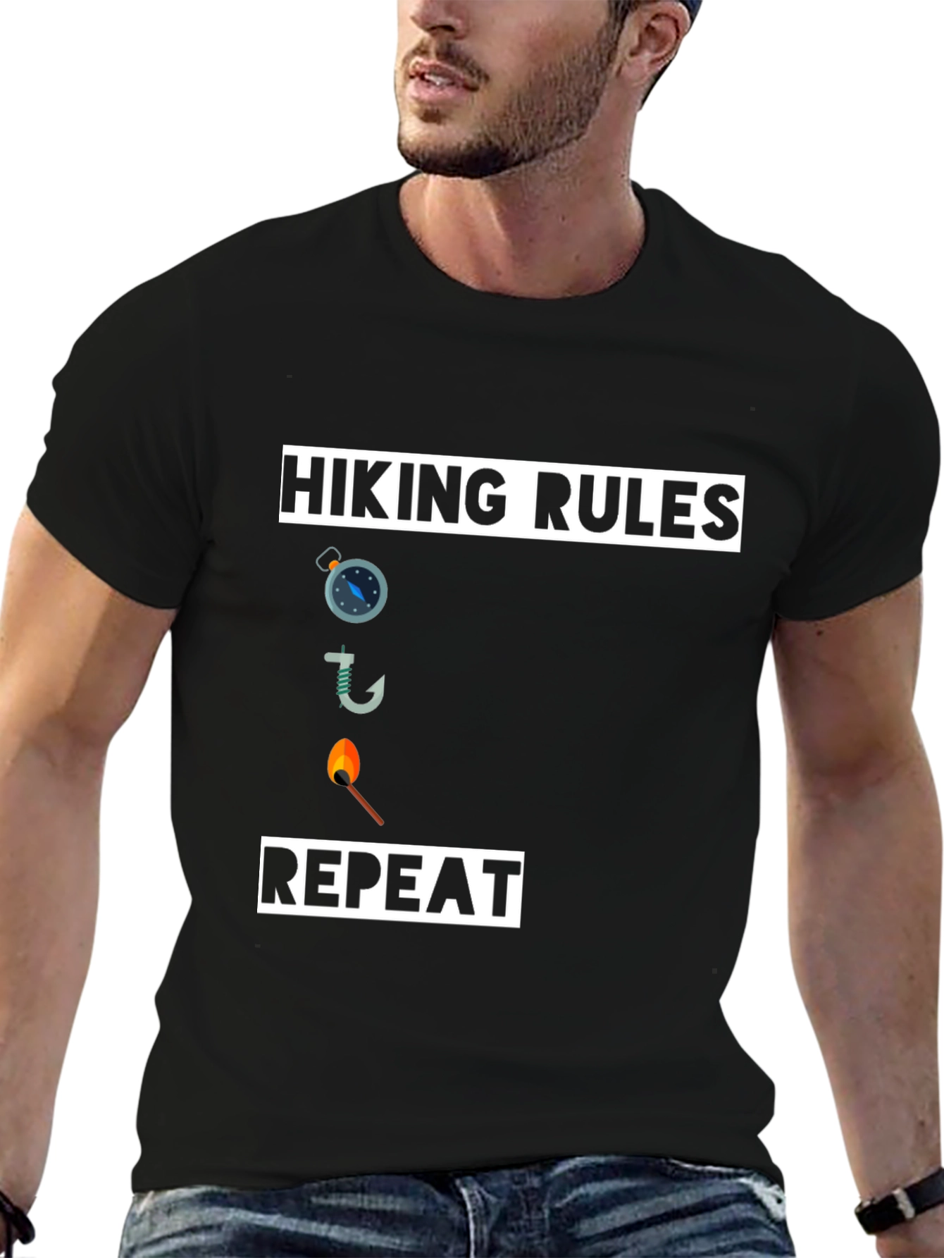 Hiking Rules T-Shirt - Compass Hook Match Repeat!