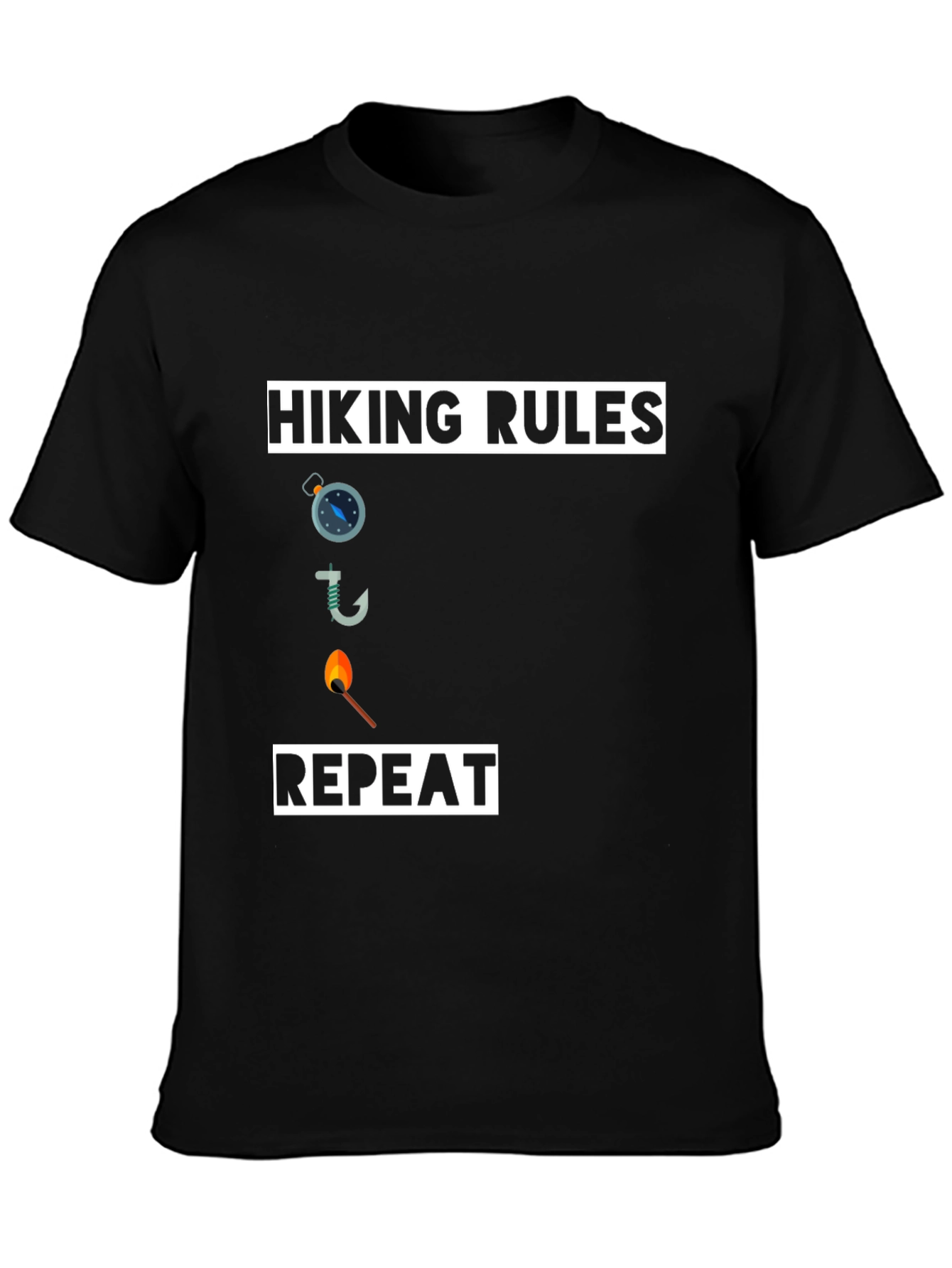 Hiking Rules T-Shirt - Compass Hook Match Repeat!