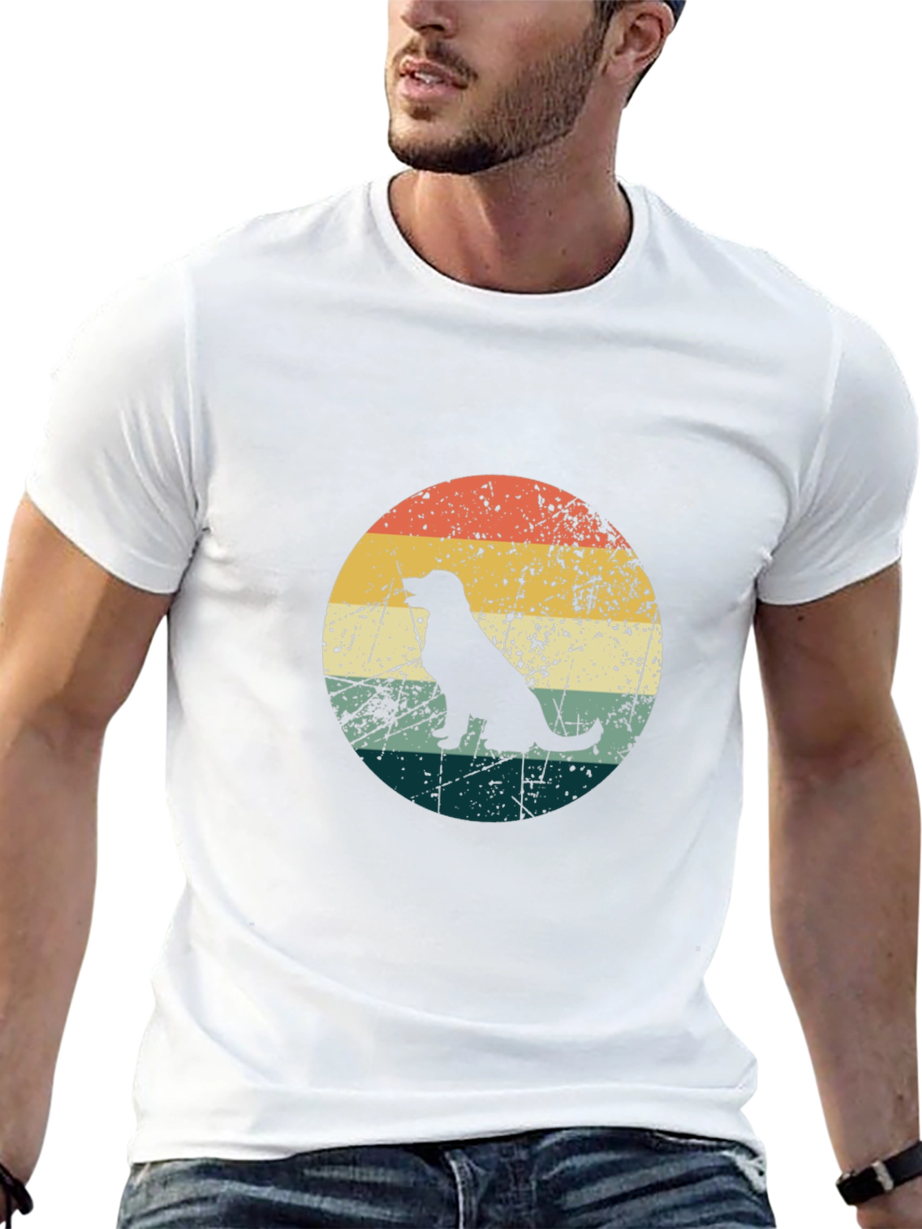 Retro Dog Silhouette Graphic Tee