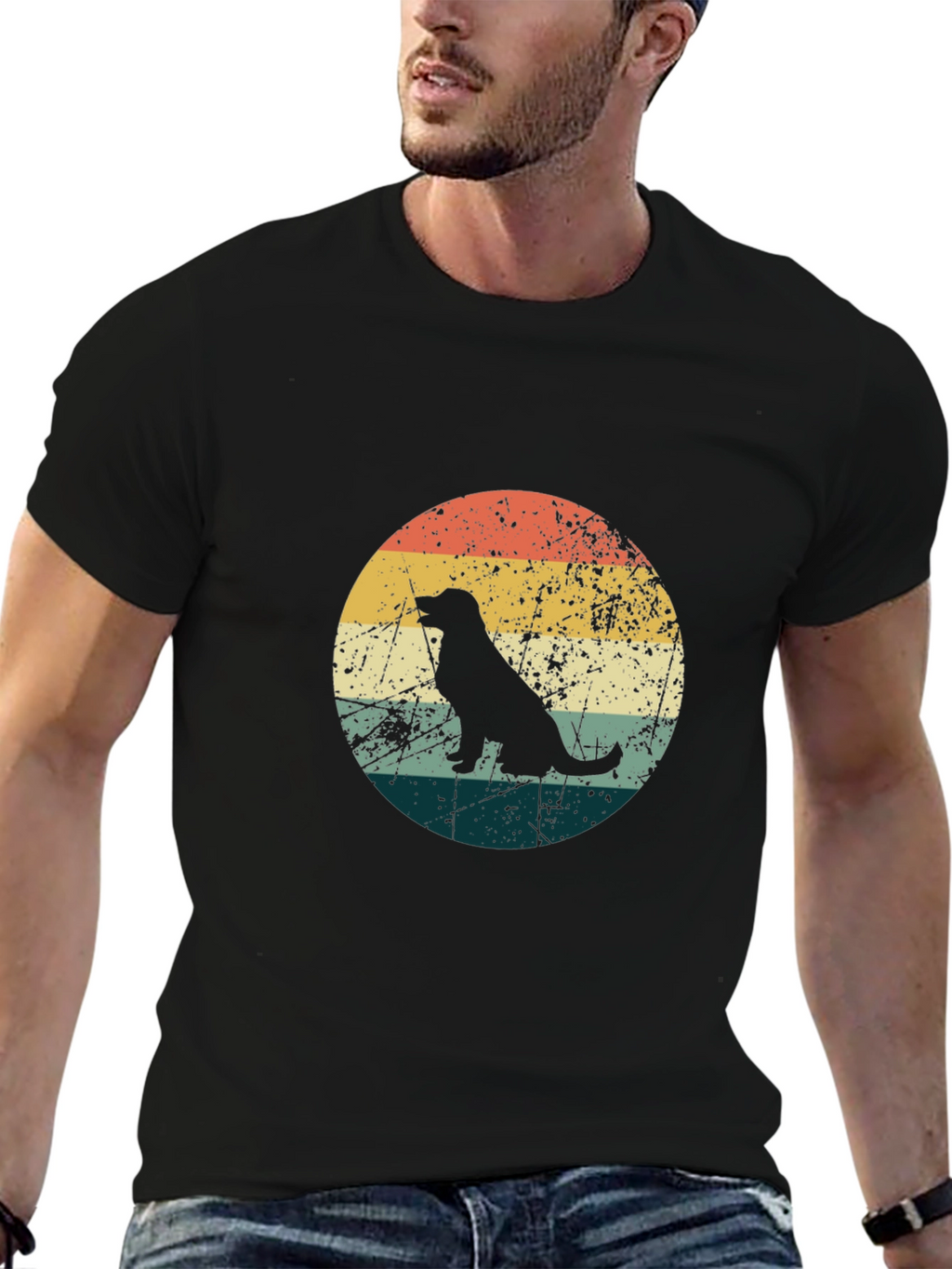 Retro Dog Silhouette Graphic Tee