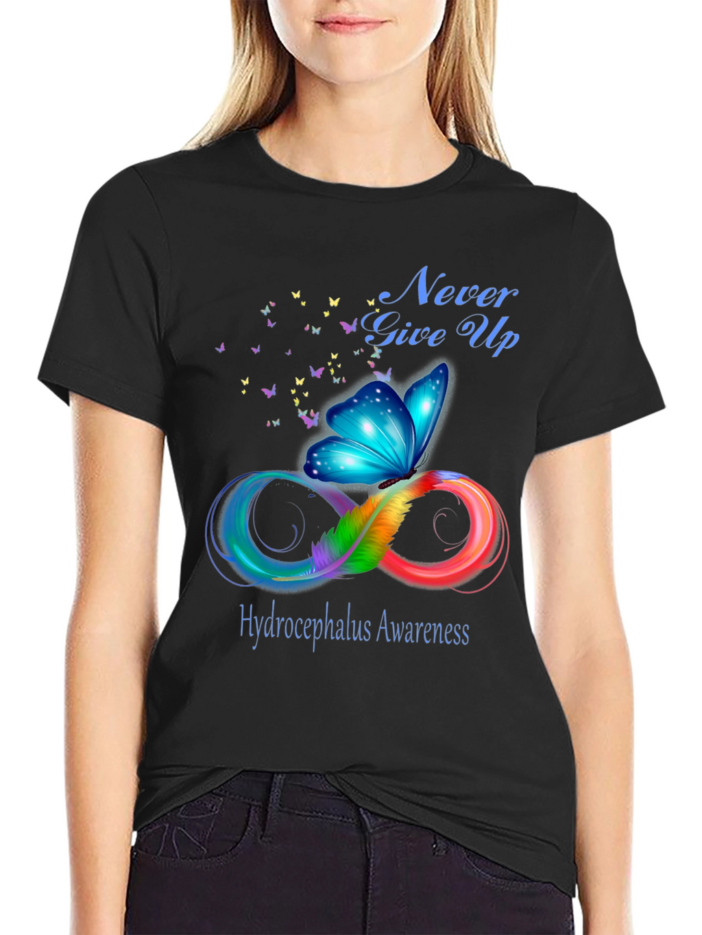 Hydrocephalus Awareness Butterfly Infinity T-Shirt