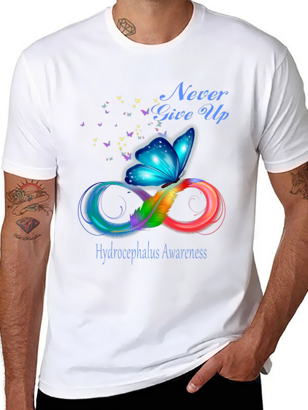 Hydrocephalus Awareness Butterfly Infinity T-Shirt
