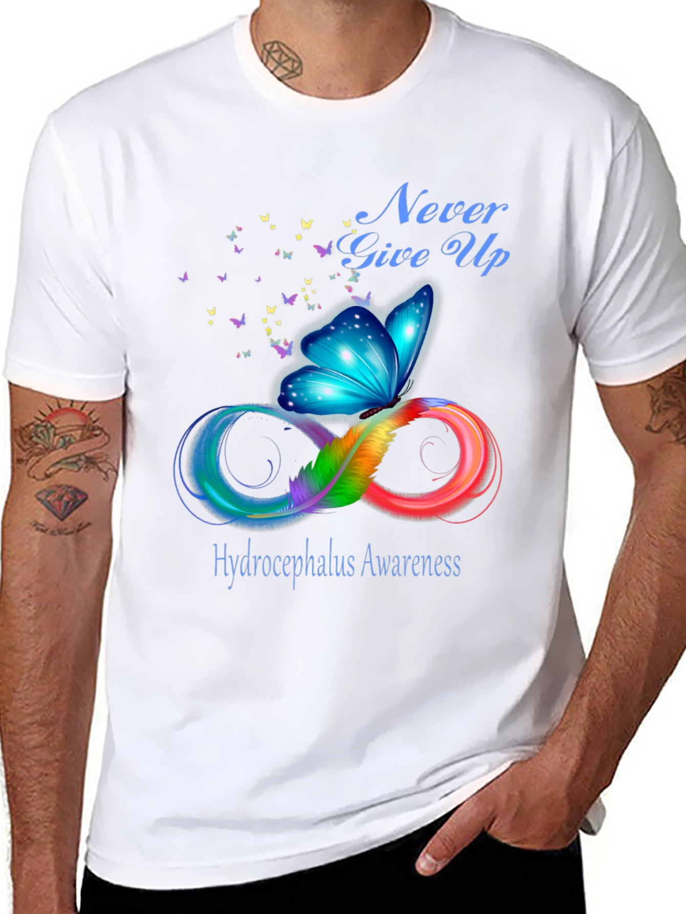 Hydrocephalus Awareness Butterfly Infinity T-Shirt