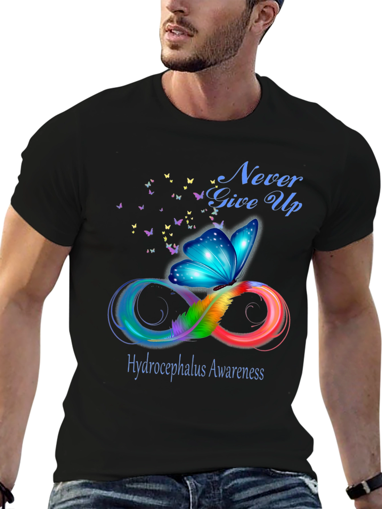 Hydrocephalus Awareness Butterfly Infinity T-Shirt