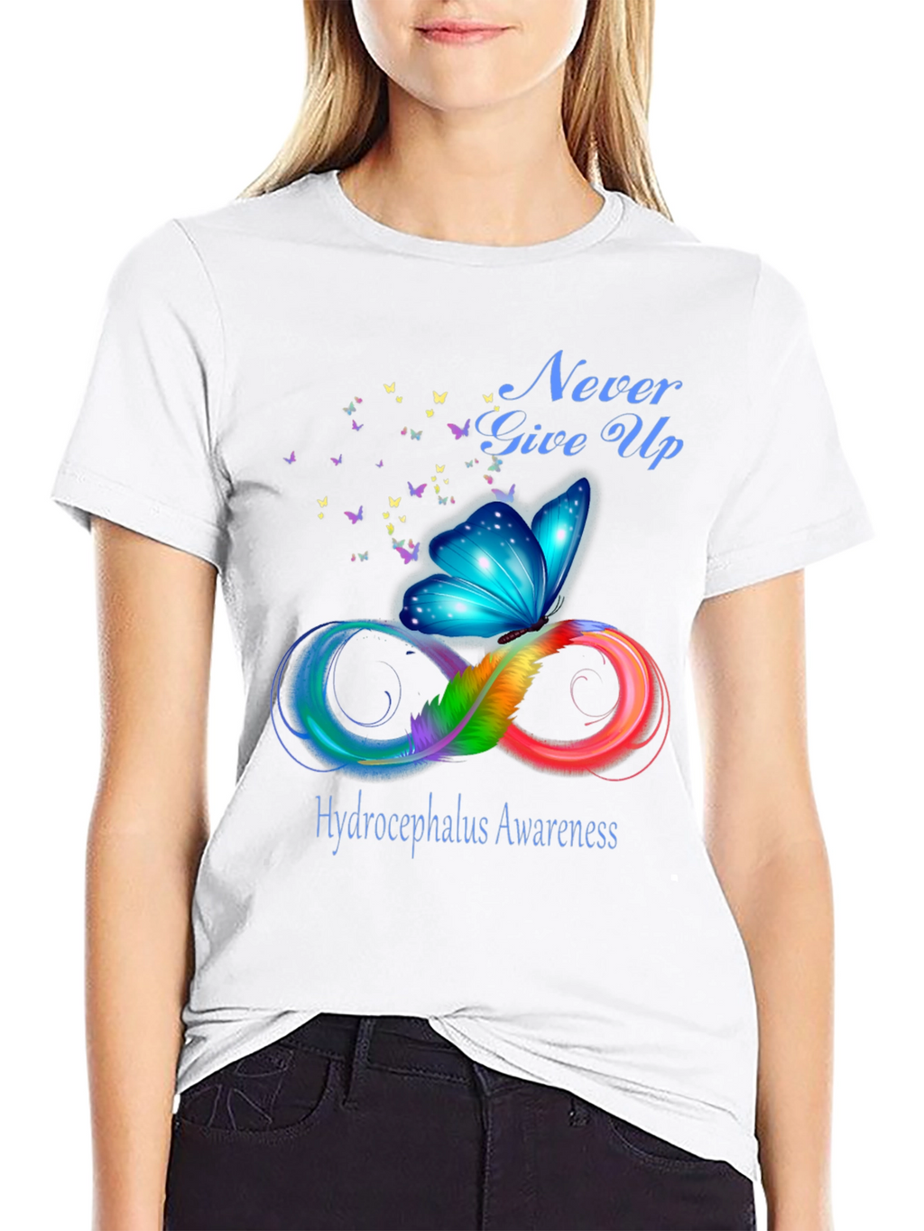 Hydrocephalus Awareness Butterfly Infinity T-Shirt