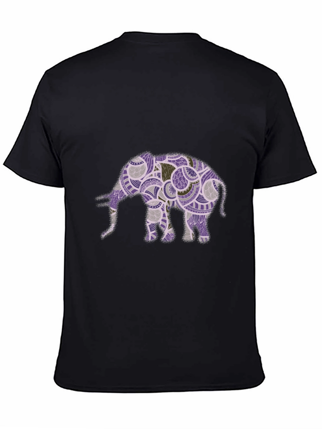 Elephant Graphic Print Black Crew Neck T-Shirt