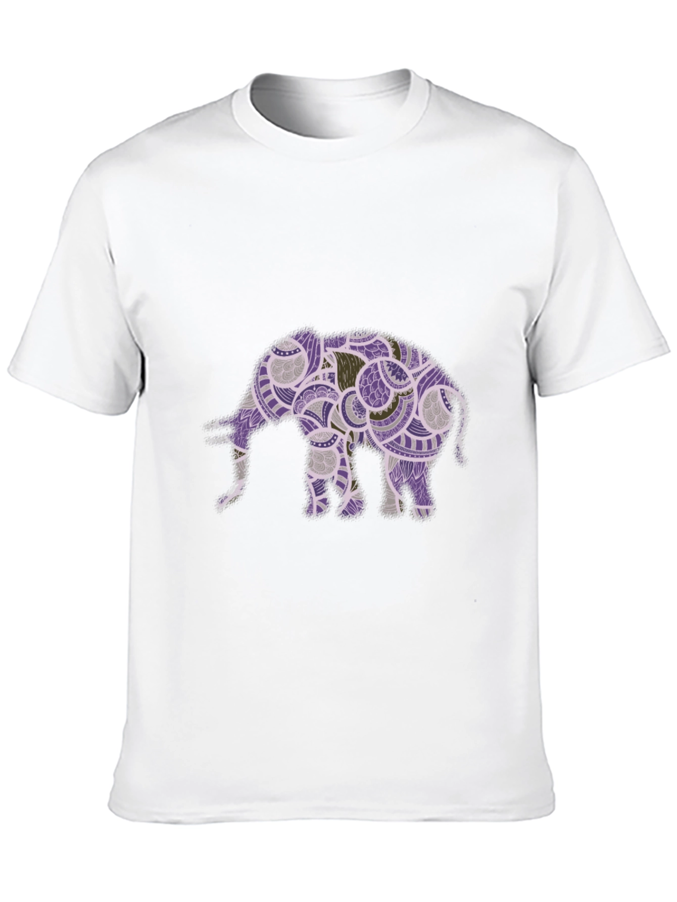 Elephant Graphic Print Black Crew Neck T-Shirt