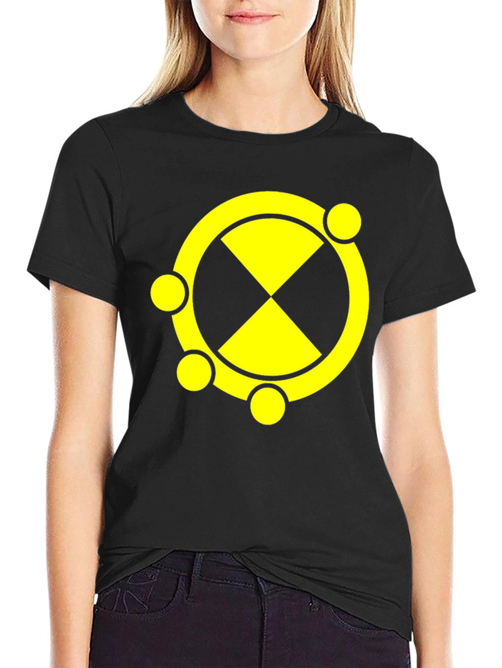 Symbol T-Shirt Black Cotton Blend Graphic Tee