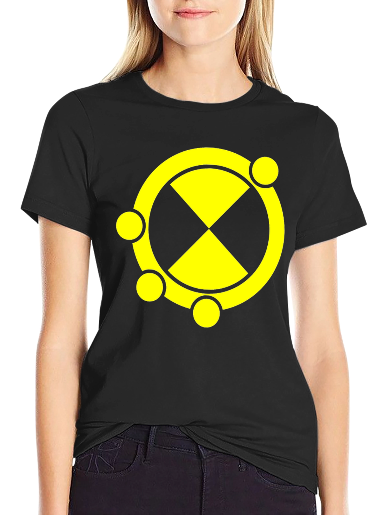 Symbol T-Shirt Black Cotton Blend Graphic Tee