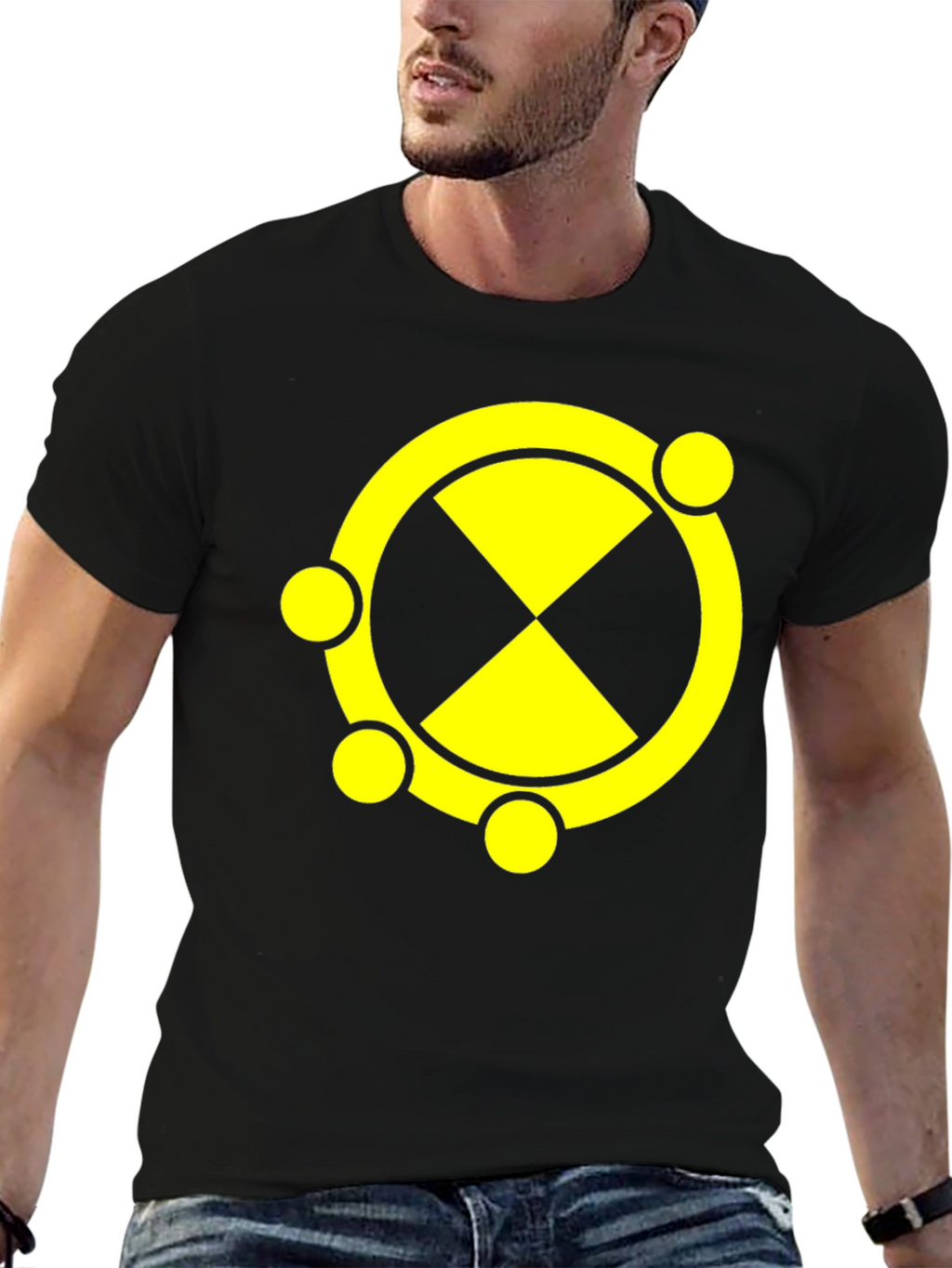 Symbol T-Shirt Black Cotton Blend Graphic Tee