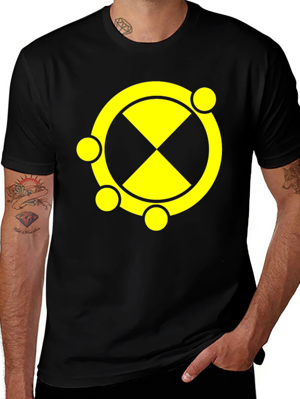 Symbol T-Shirt Black Cotton Blend Graphic Tee