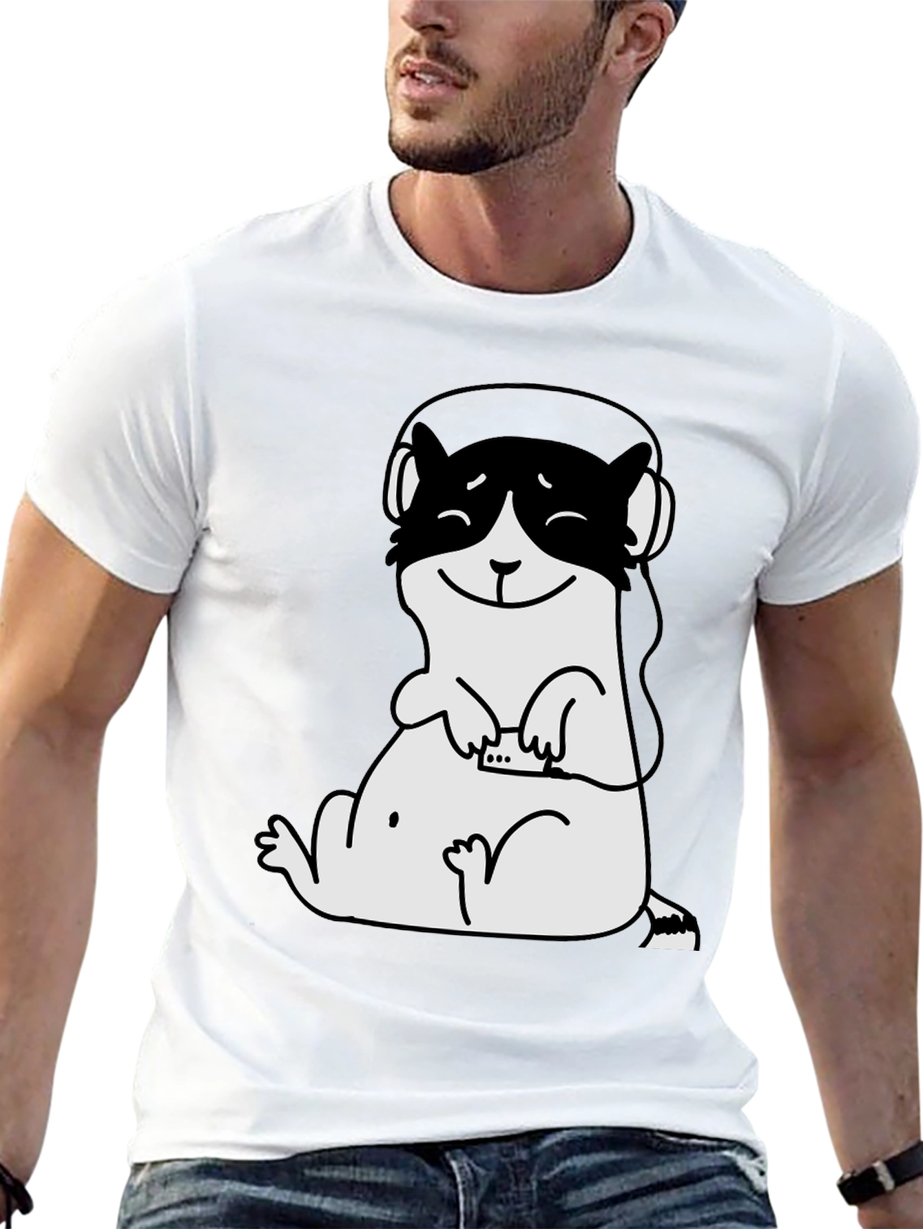 Cool Ferret Graphic Tee - Black Cotton T-Shirt