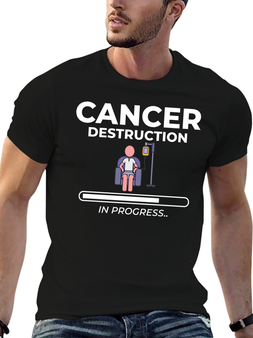 Cancer Destruction in Progress Black T-Shirt