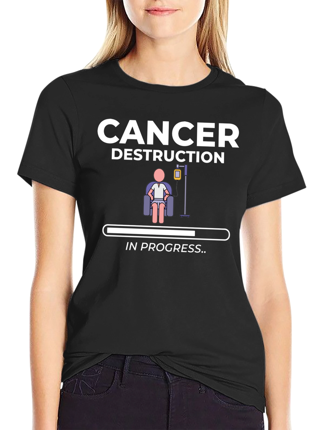 Cancer Destruction in Progress Black T-Shirt