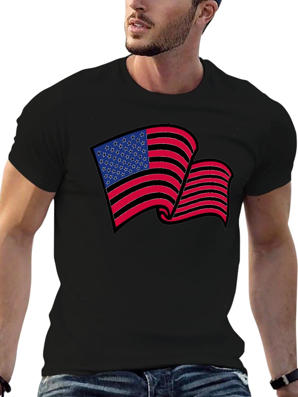 American Flag Graphic T-Shirt