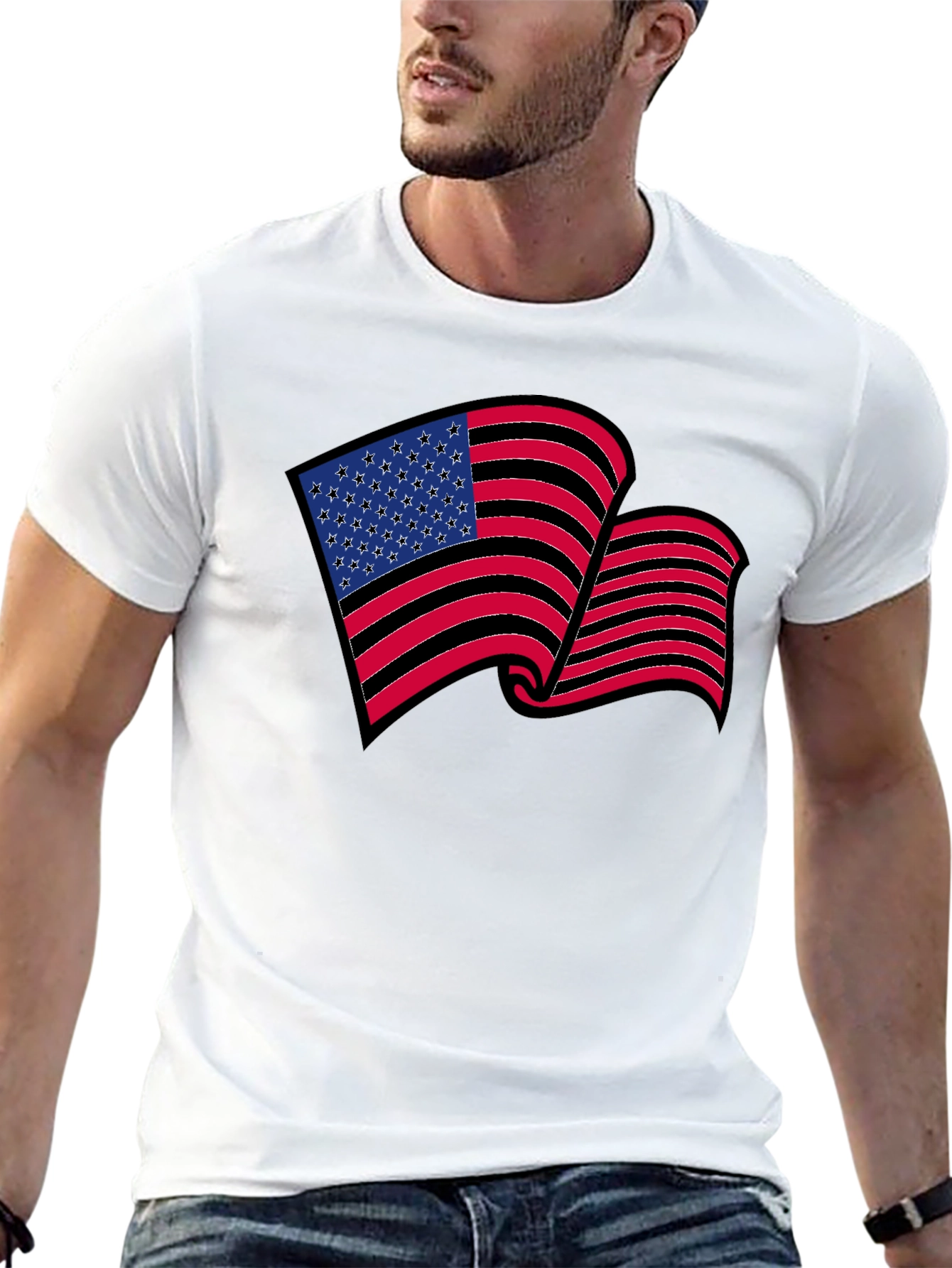 American Flag Graphic T-Shirt