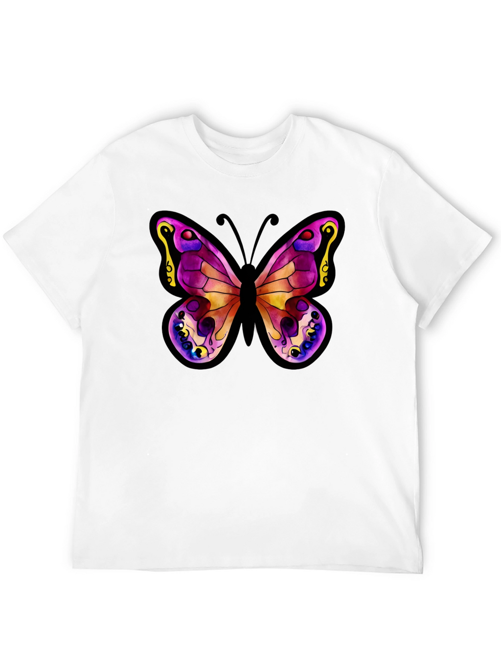 Butterfly Graphic Tee - Stylish Black Cotton Shirt