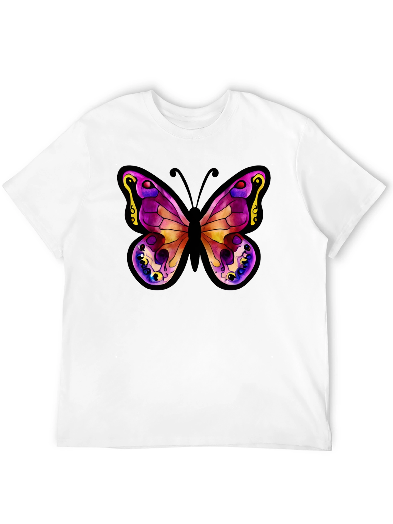 Butterfly Graphic Tee - Stylish Black Cotton Shirt