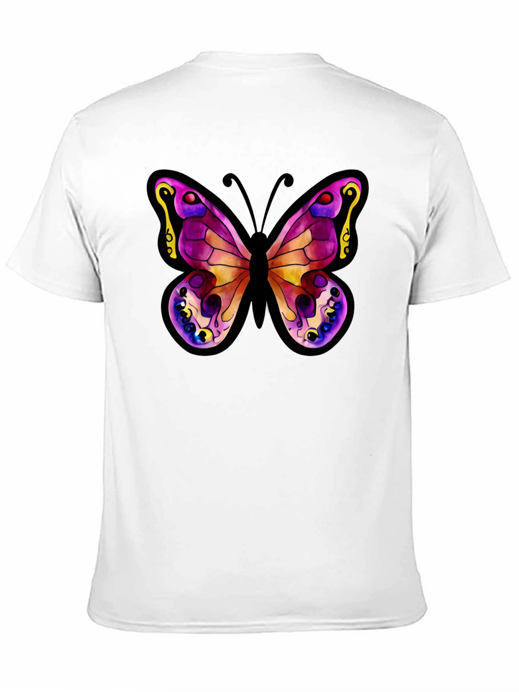 Butterfly Graphic Tee - Stylish Black Cotton Shirt