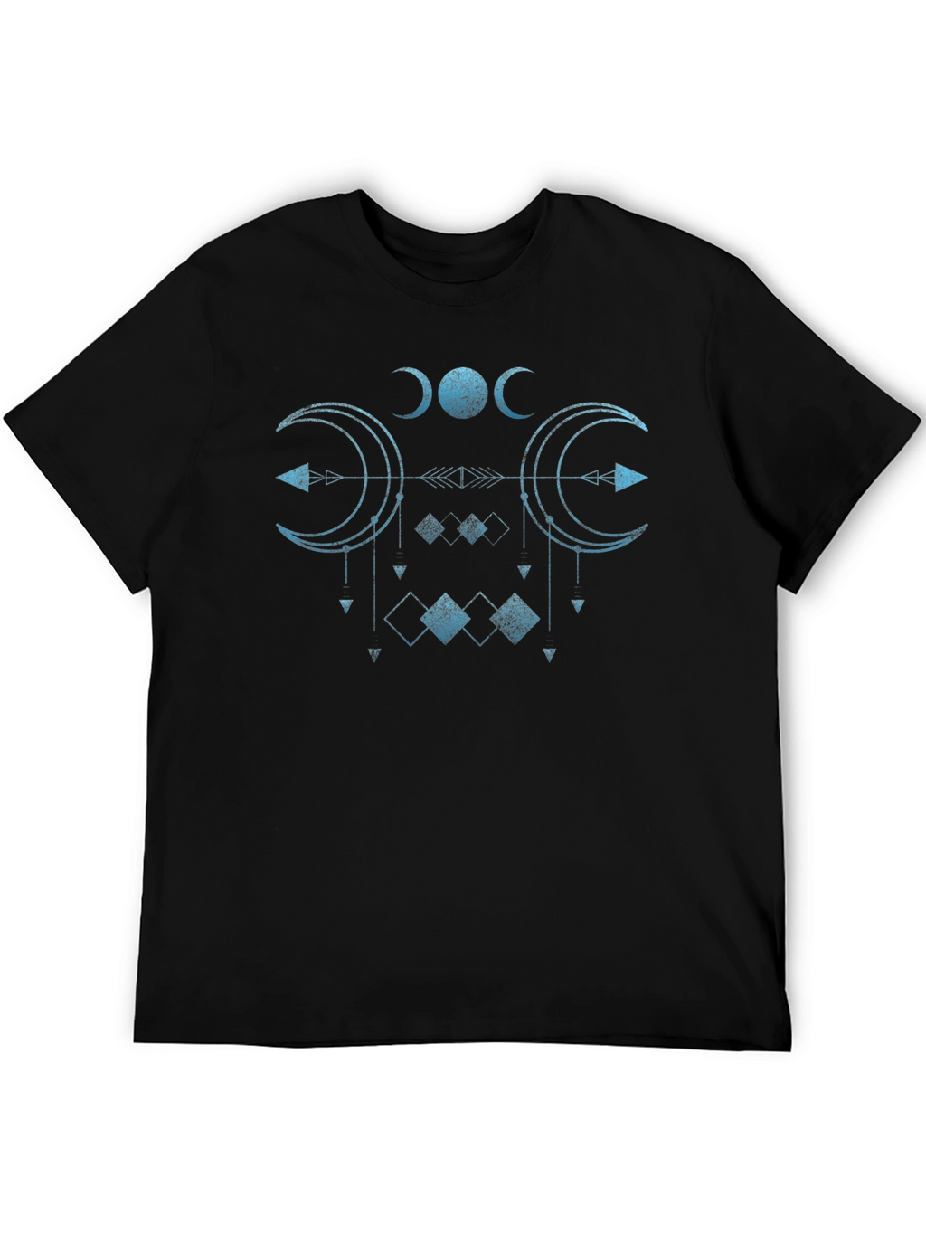 Mystic Moon Phase Graphic Tee - Black