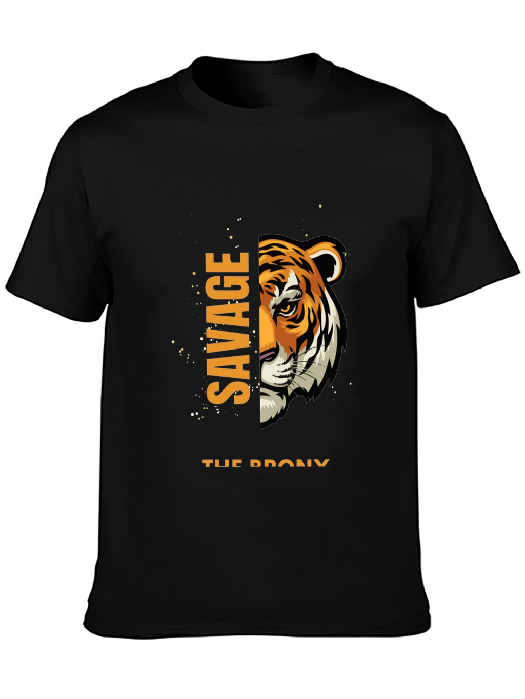 Savage Tiger Graphic Print Black T-Shirt