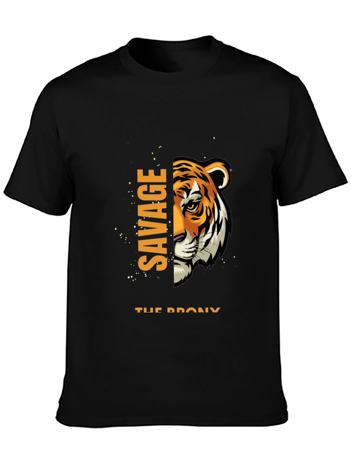 Savage Tiger Graphic Print Black T-Shirt