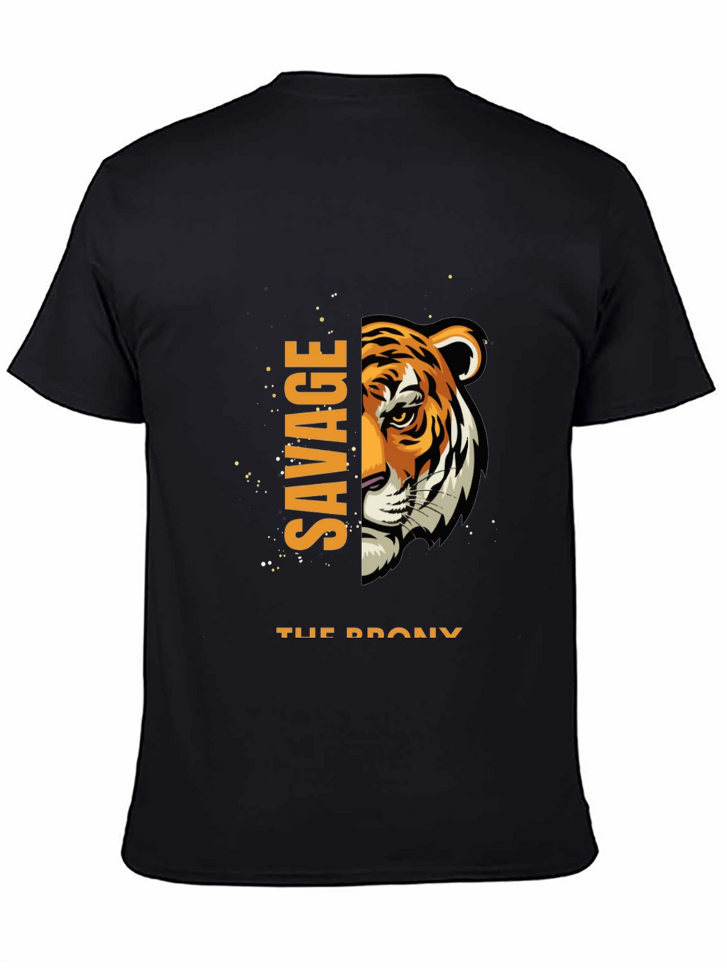 Savage Tiger Graphic Print Black T-Shirt