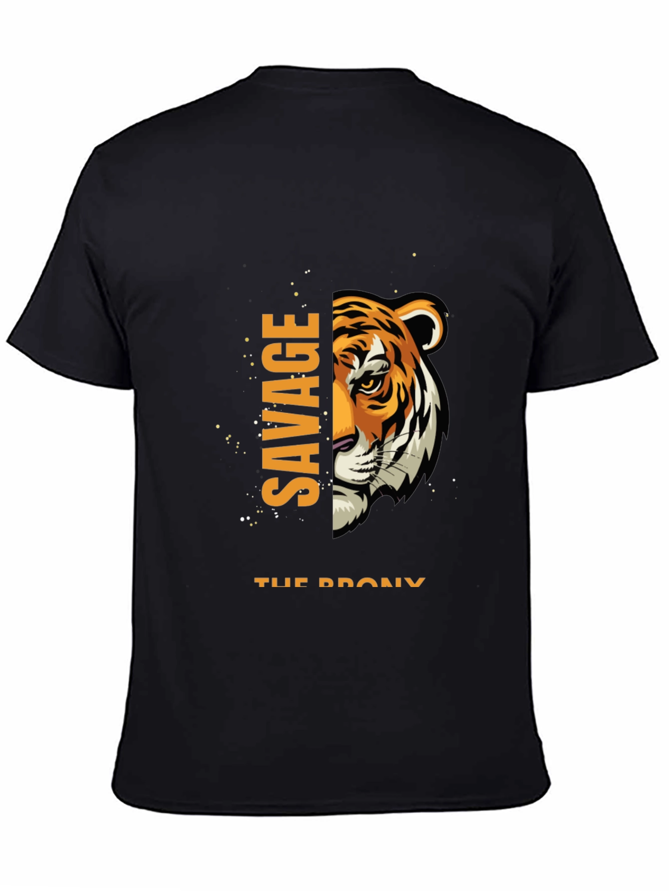 Savage Tiger Graphic Print Black T-Shirt