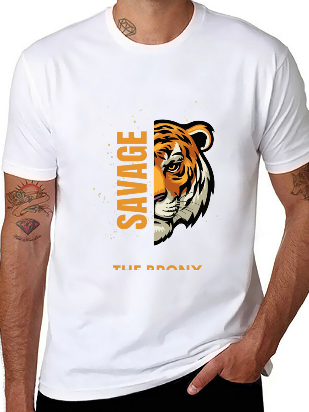 Savage Tiger Graphic Print Black T-Shirt