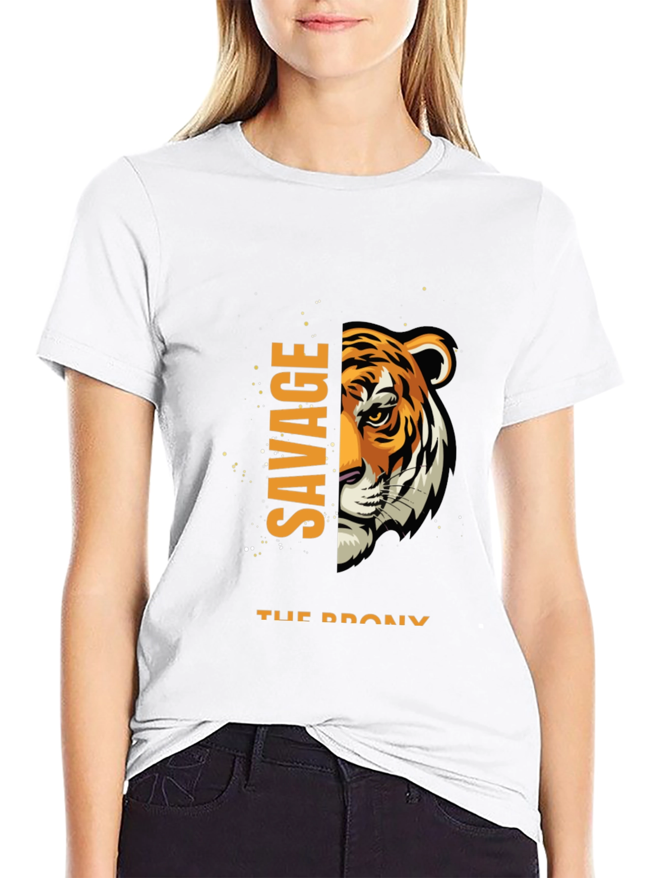 Savage Tiger Graphic Print Black T-Shirt