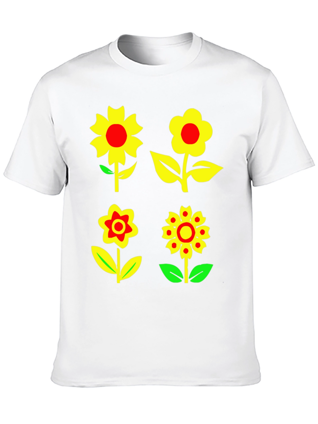 Floral Print T-Shirt - Funky Flower Power Tee