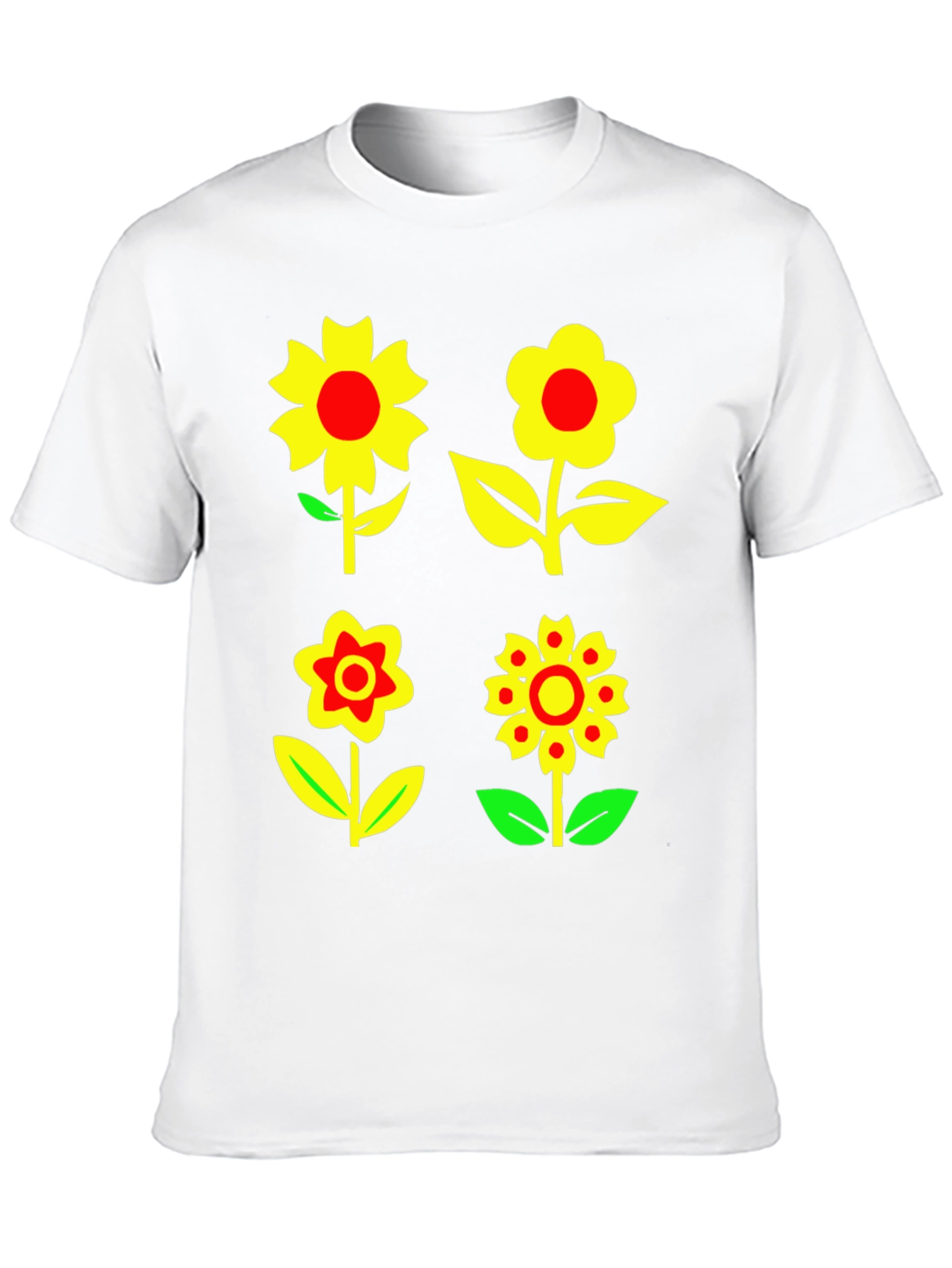 Floral Print T-Shirt - Funky Flower Power Tee