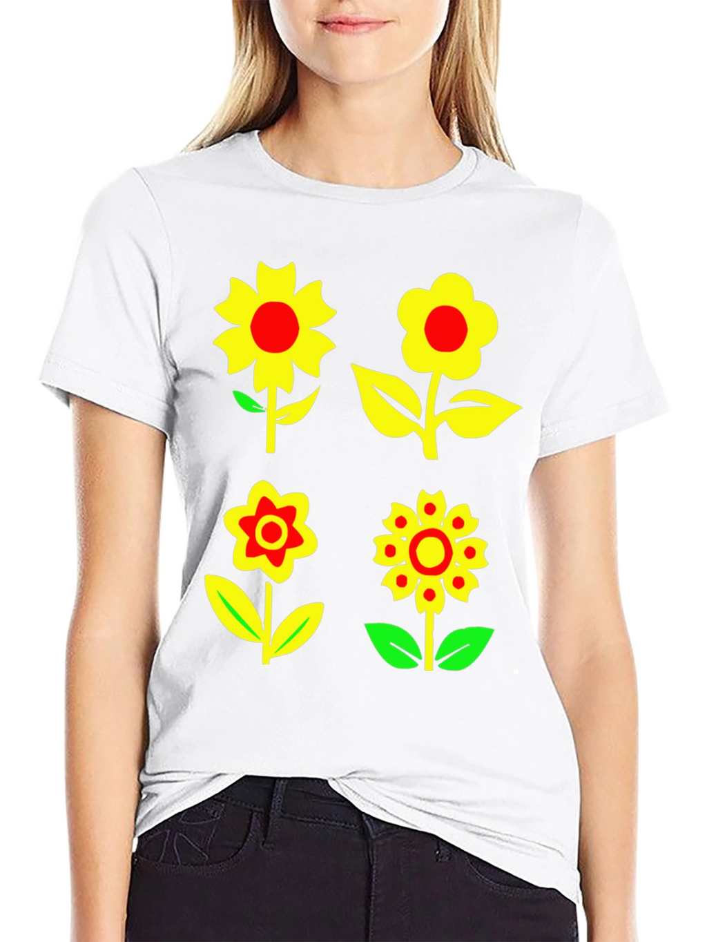 Floral Print T-Shirt - Funky Flower Power Tee