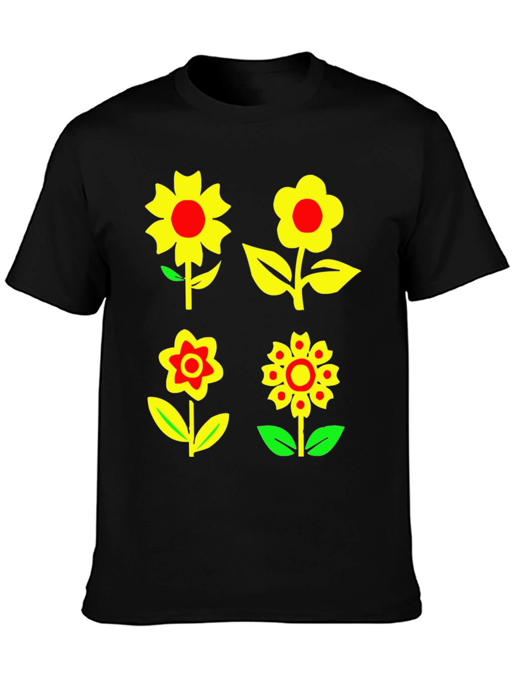 Floral Print T-Shirt - Funky Flower Power Tee