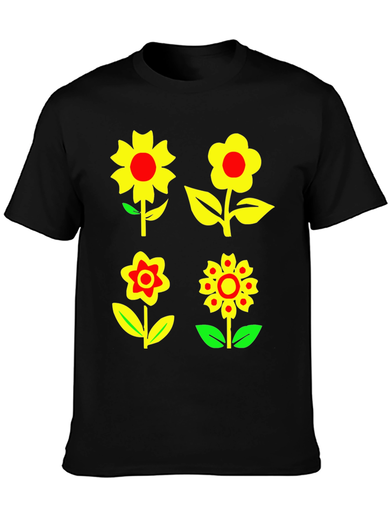 Floral Print T-Shirt - Funky Flower Power Tee