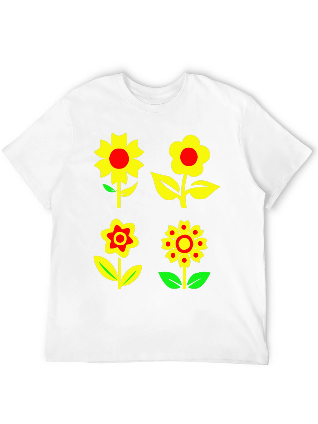 Floral Print T-Shirt - Funky Flower Power Tee