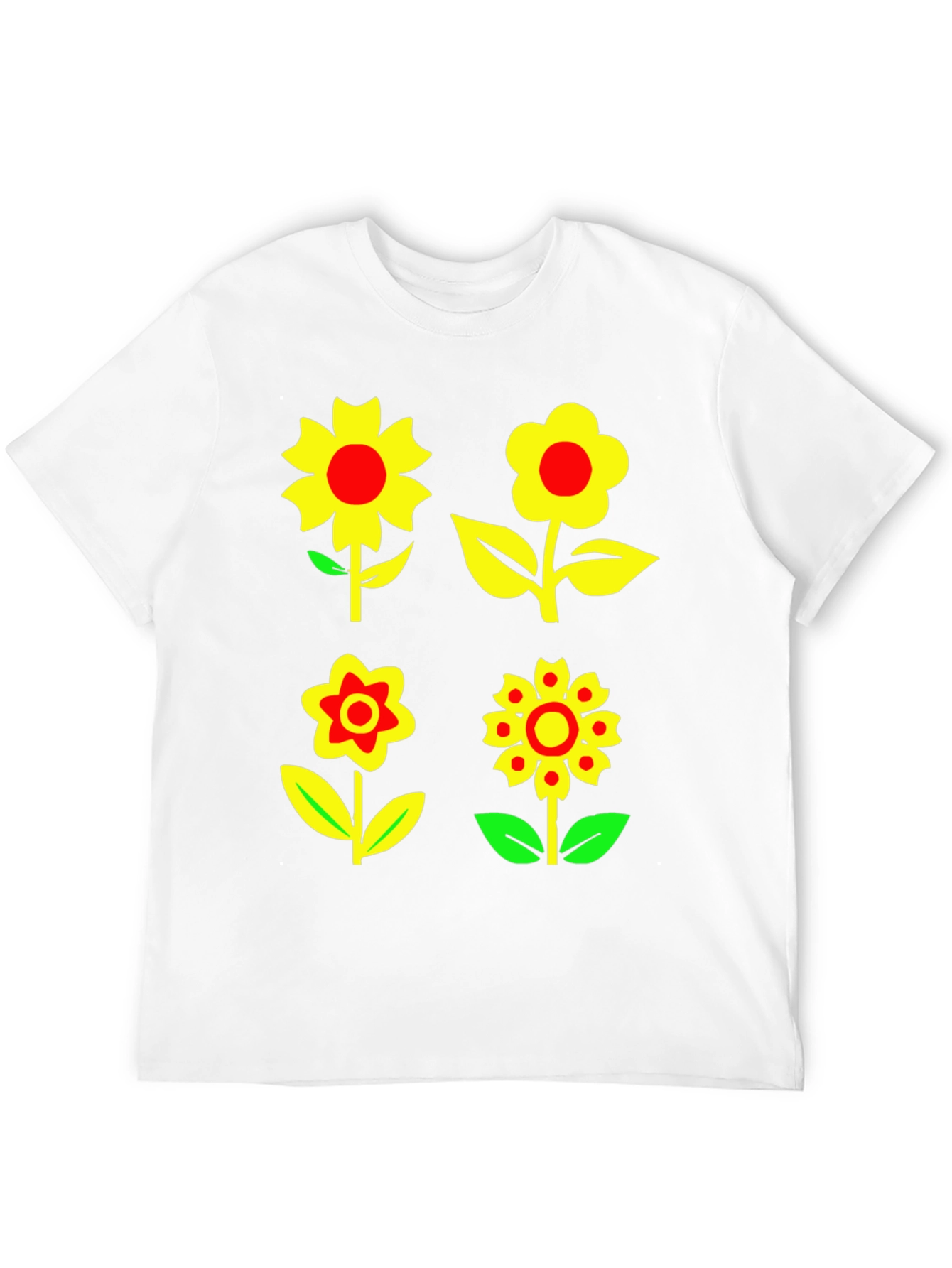 Floral Print T-Shirt - Funky Flower Power Tee