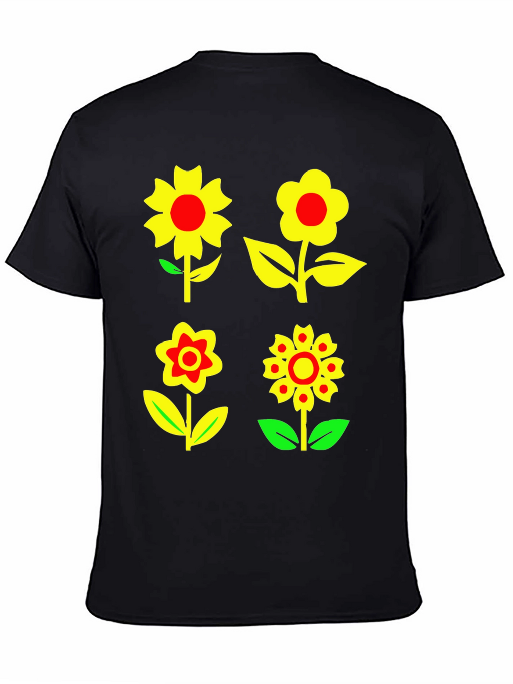 Floral Print T-Shirt - Funky Flower Power Tee
